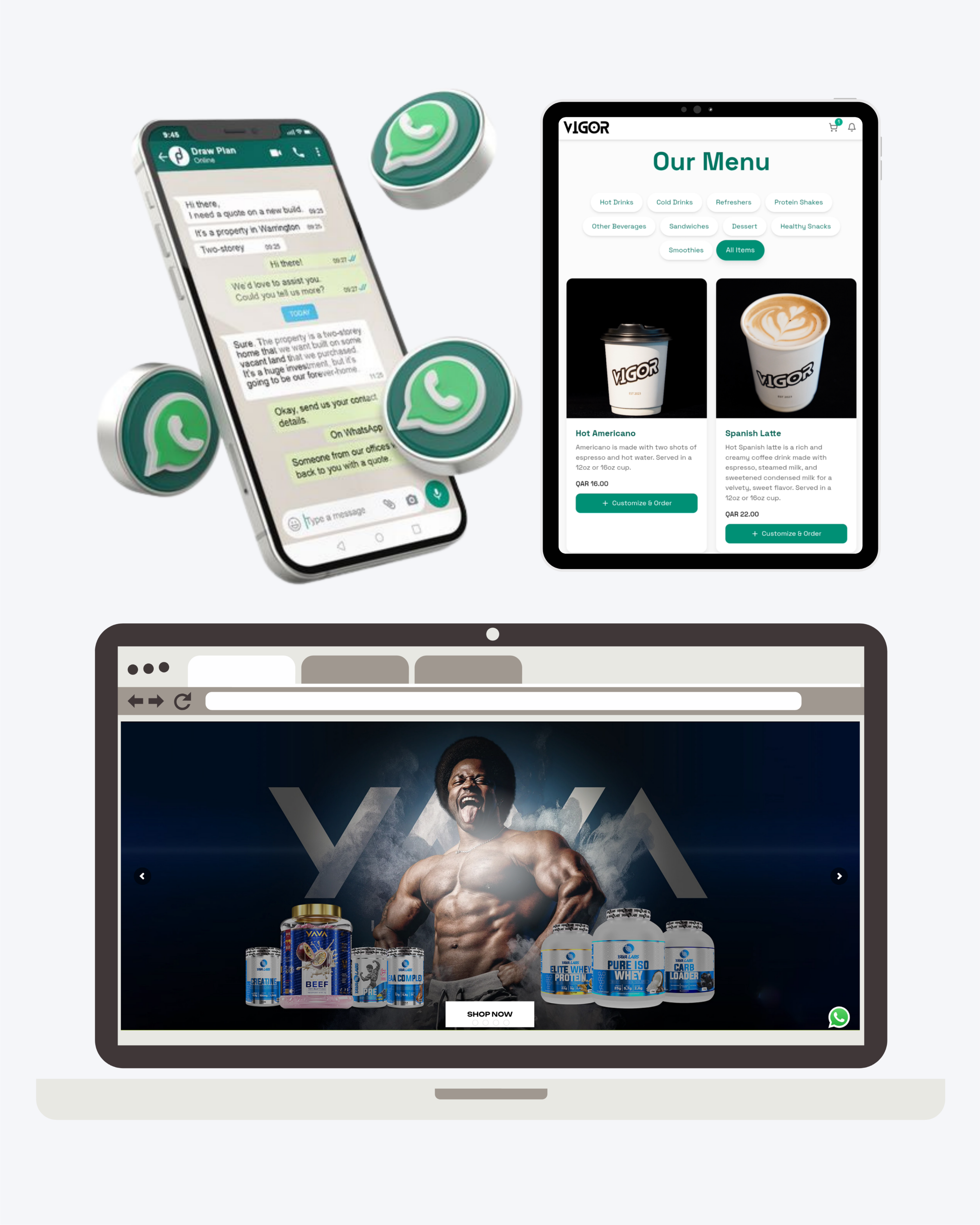 Web development mockup